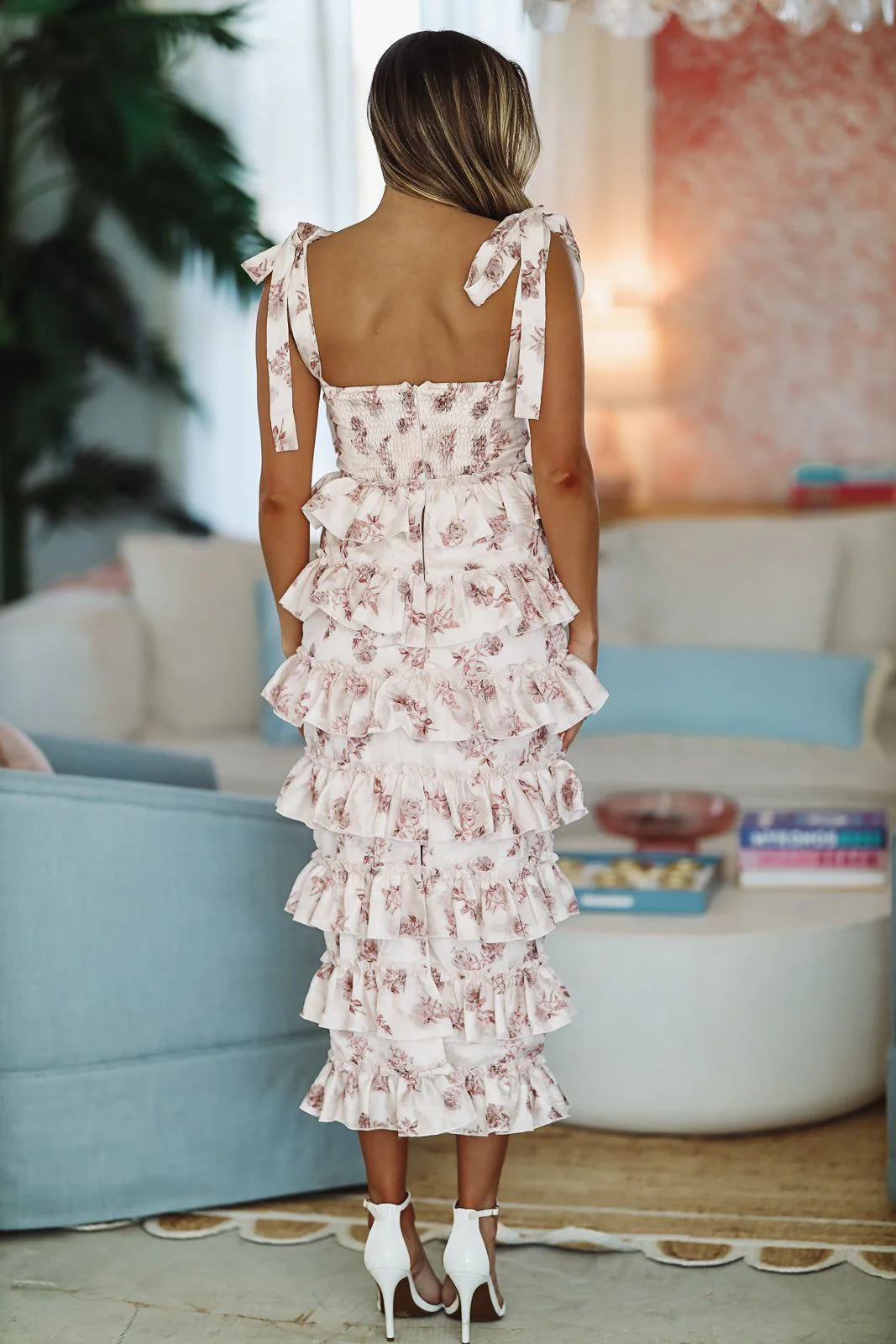 She's Stunning Floral Midi Dress - Rose - Image 4