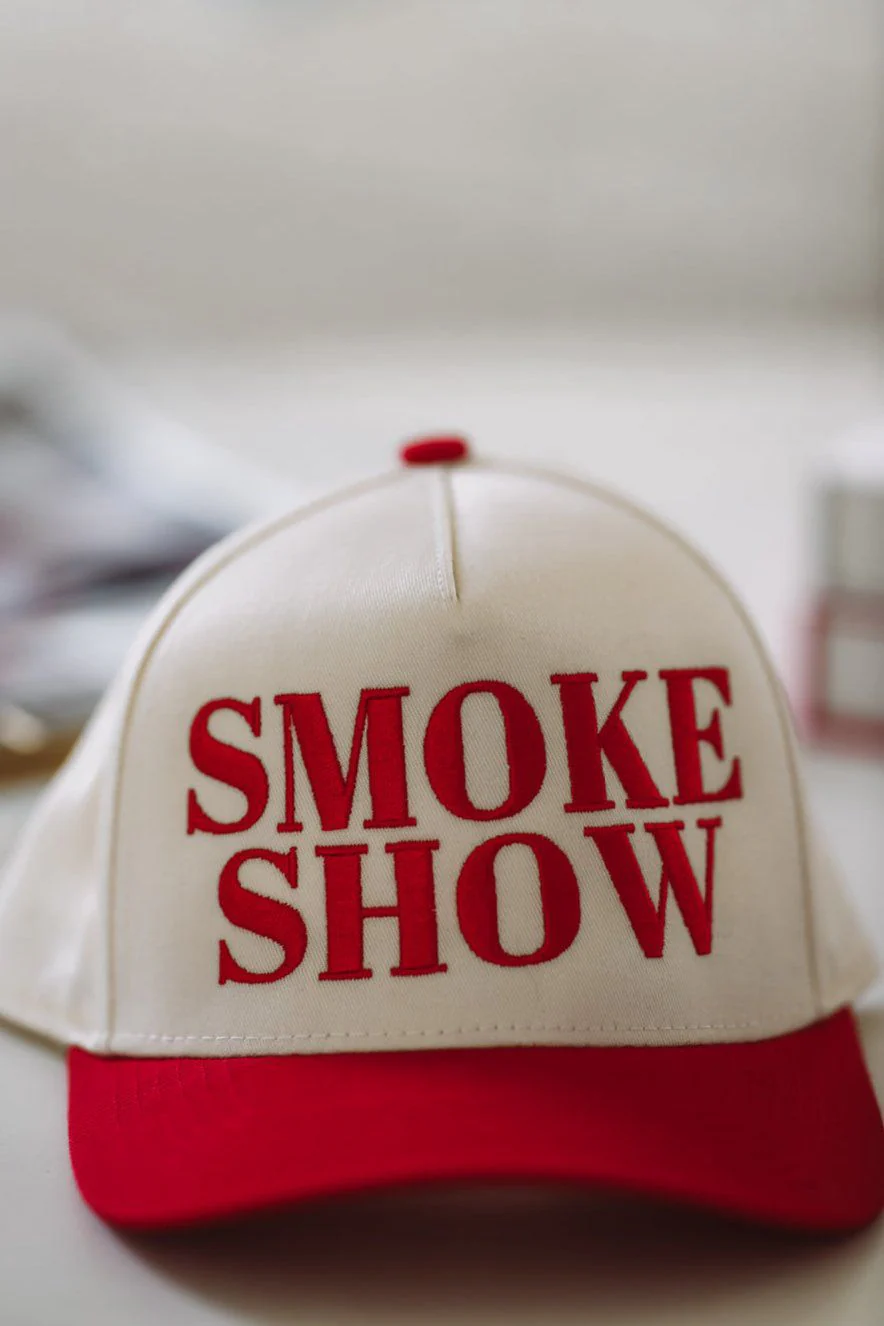 Smoke Show Snapback Hap - Red and Cream