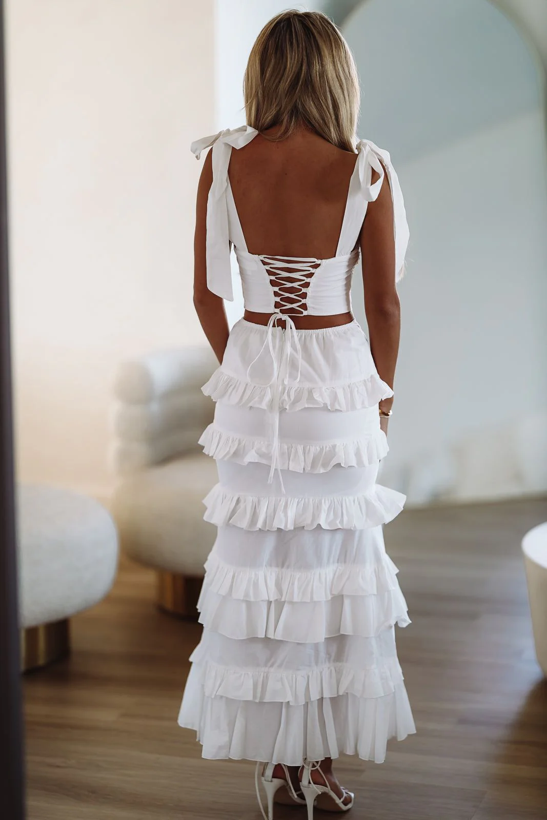 Spring Muse Ruffle Maxi Skirt - White - Image 4