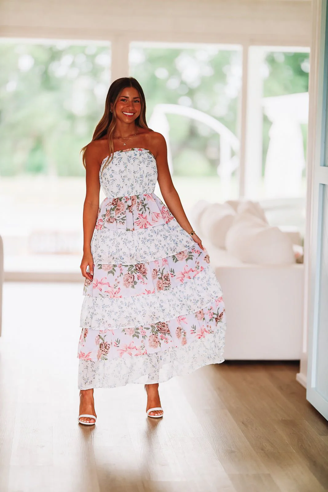 Sunlight Spotlight Maxi Dress - Ivory, Light Blue, Lavender - Image 6