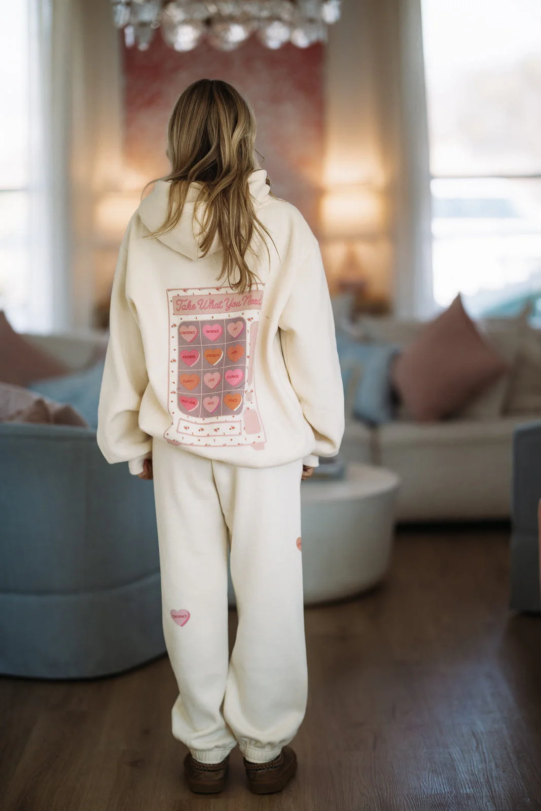Take What You Need Jogger Sweatpants by Happy Camper - Cream - Image 2