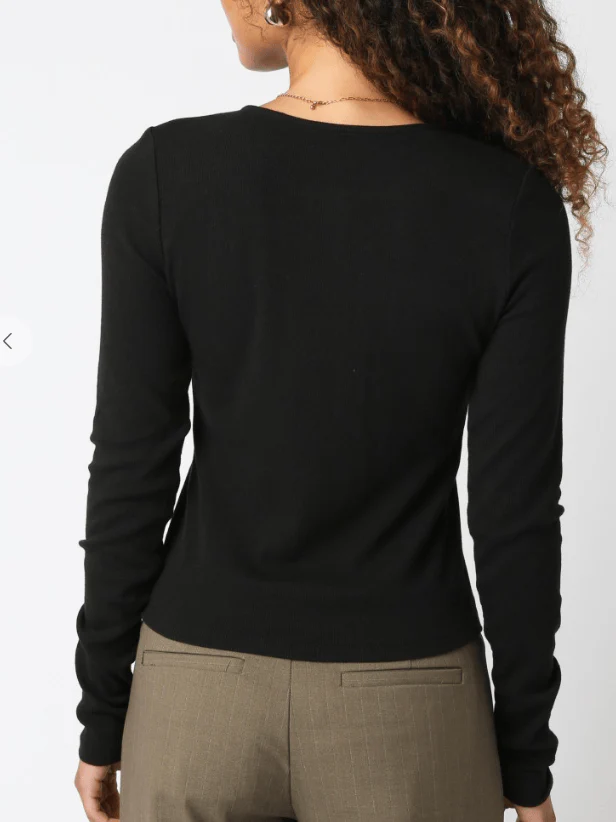 Talon Cardigan Top - Black - Image 3