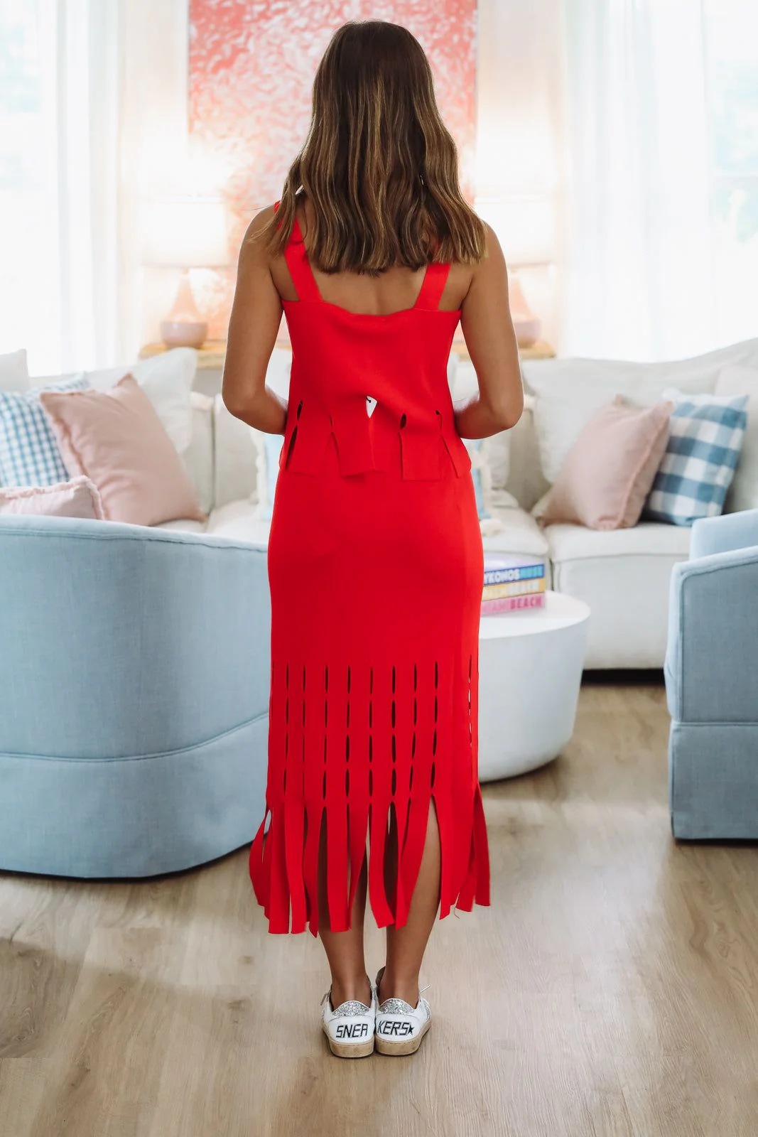 Tangerine Glow Crop Top - Red - Image 5