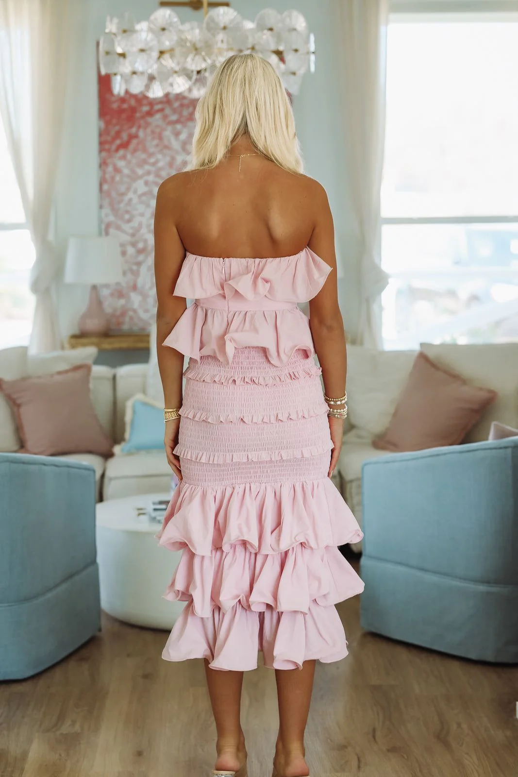 Tranquil Ruffle Top and Maxi Skirt Set -  Mauve - Image 4