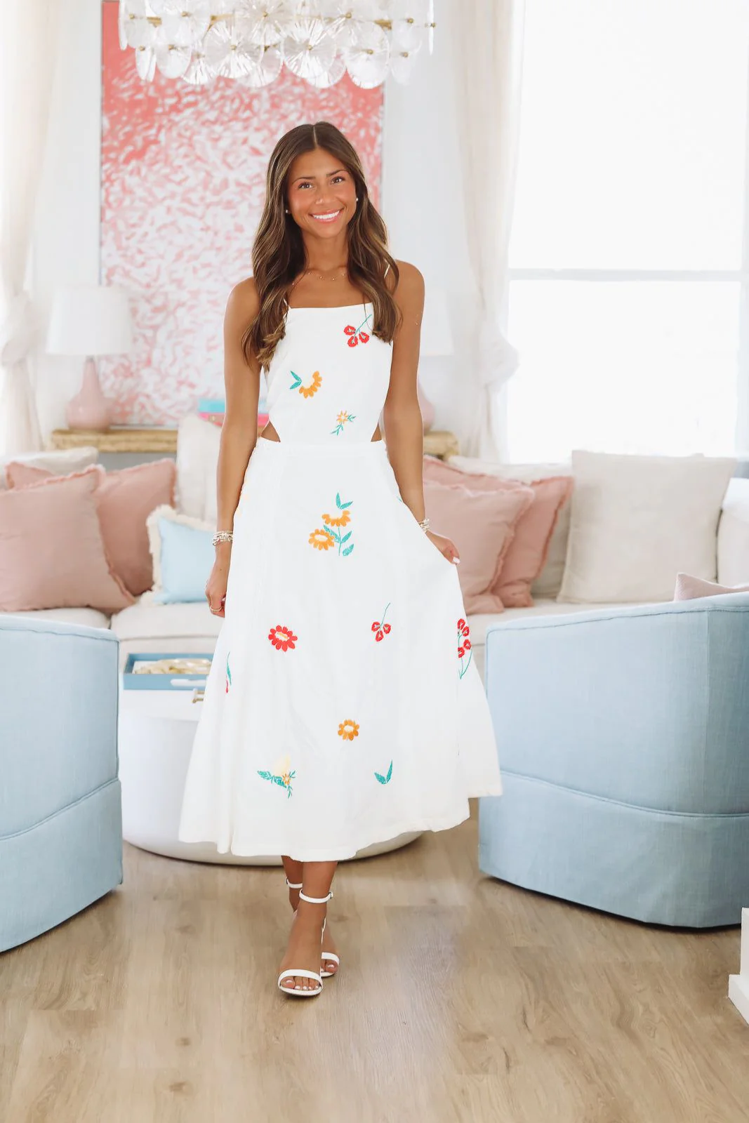 Tulip Tango Midi Dress - White (FINAL SALE) - Image 2