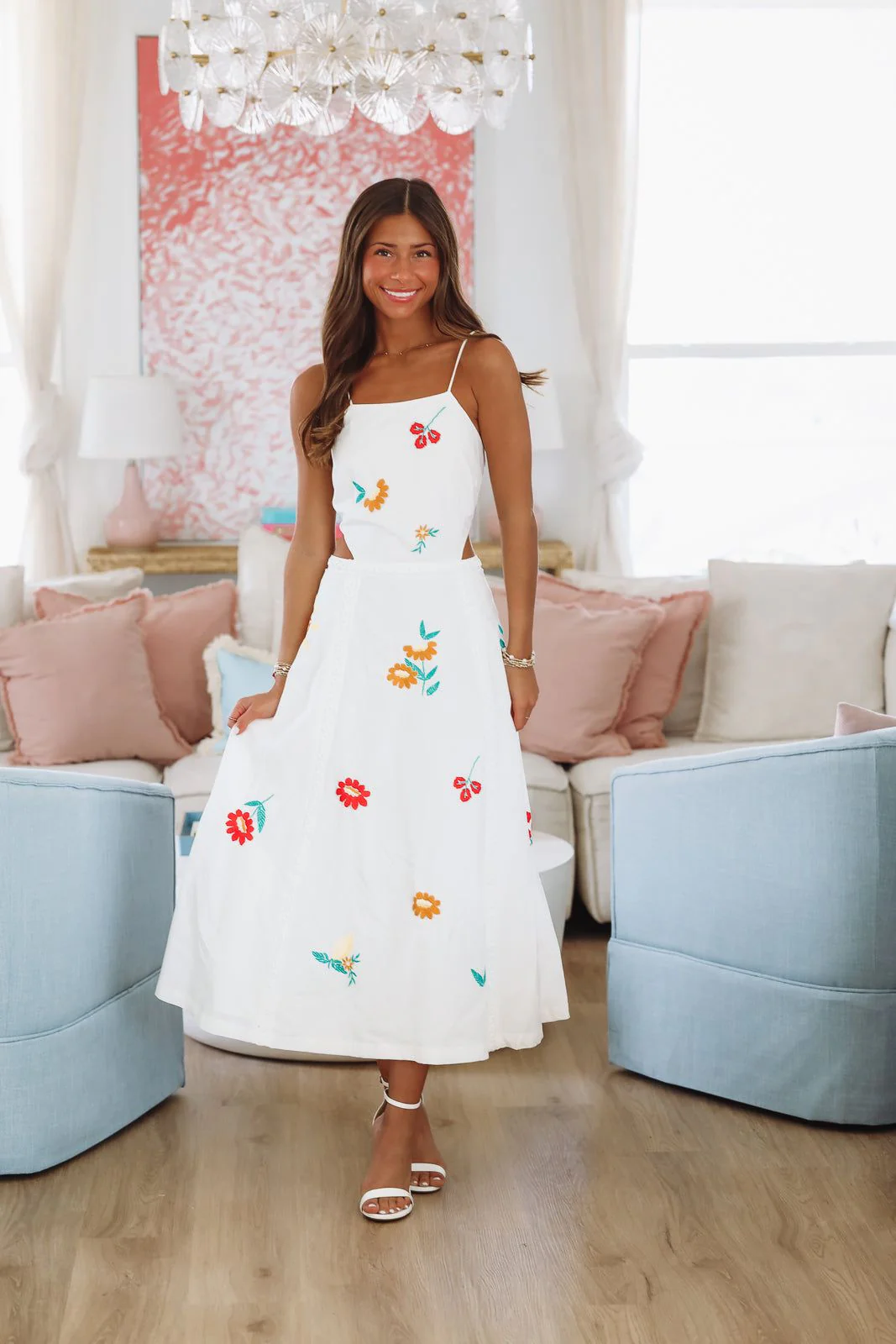 Tulip Tango Midi Dress - White (FINAL SALE) - Image 3