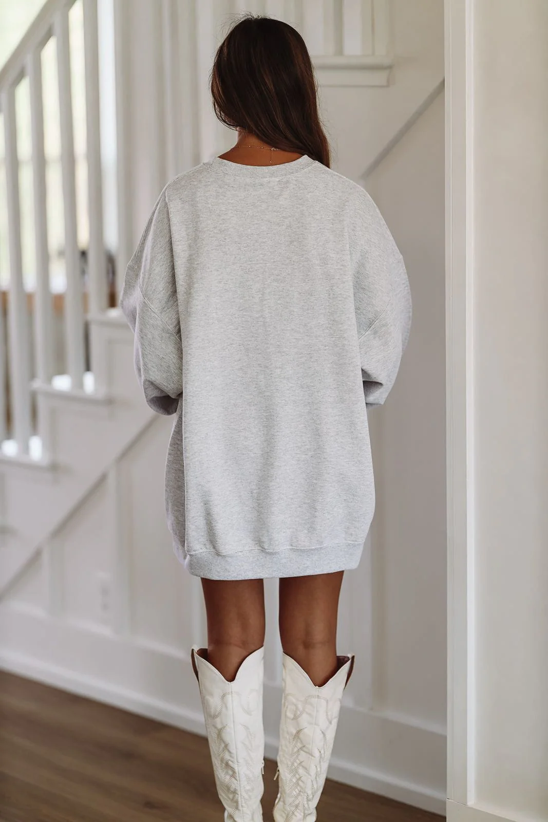 Vintage Dallas Football Oversized Sweatshirt - Grey - Image 2