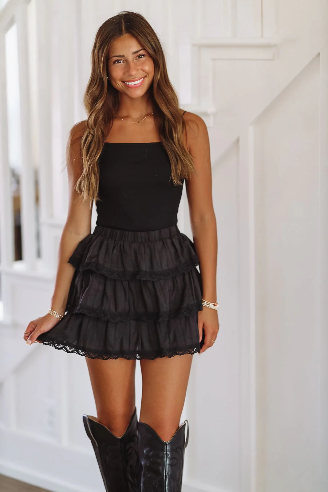 Walk Beside Me Mini Skirt - Black - Image 3